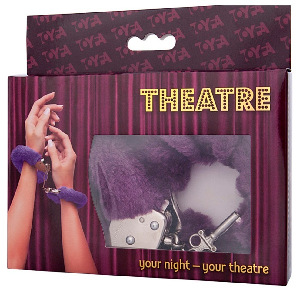 Наручники с мехом фиолетовые 6 см