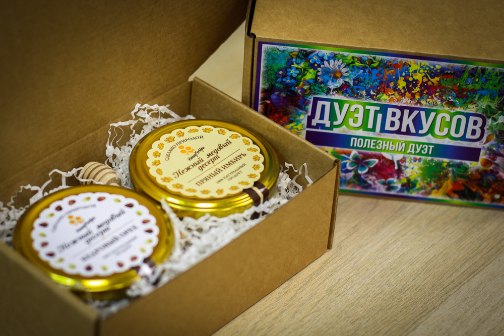 Подарочный набор HoneyForYou с медом-суфле "Полезный дуэт"