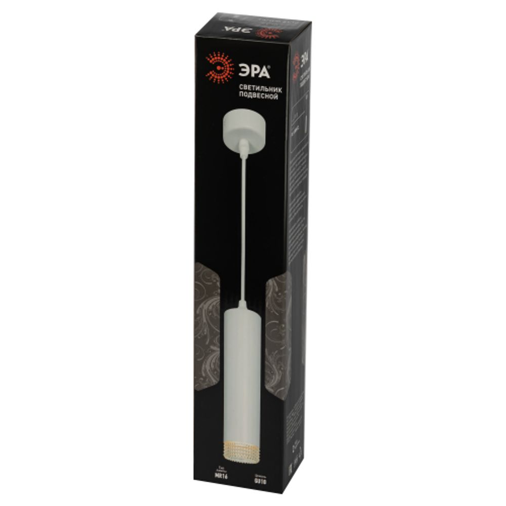 Светильник подвесной ЭРА PL18 WH/CL под лампу MR16 GU10 белый/прозрачный