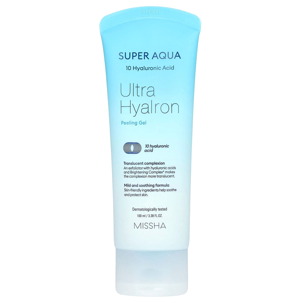 Missha, Super Aqua, Ultra Hyalron, гель-пилинг с гиалуроновой кислотой, 100 мл (3,38 жидк. унций)