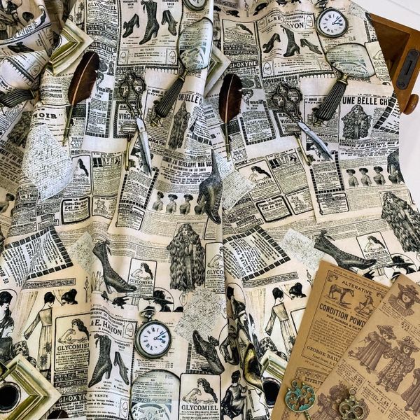 МОДА ВИНТАЖ, ЧЕРНИЛЬНИЦА , 100% хлопок Handmade Fabrics 5