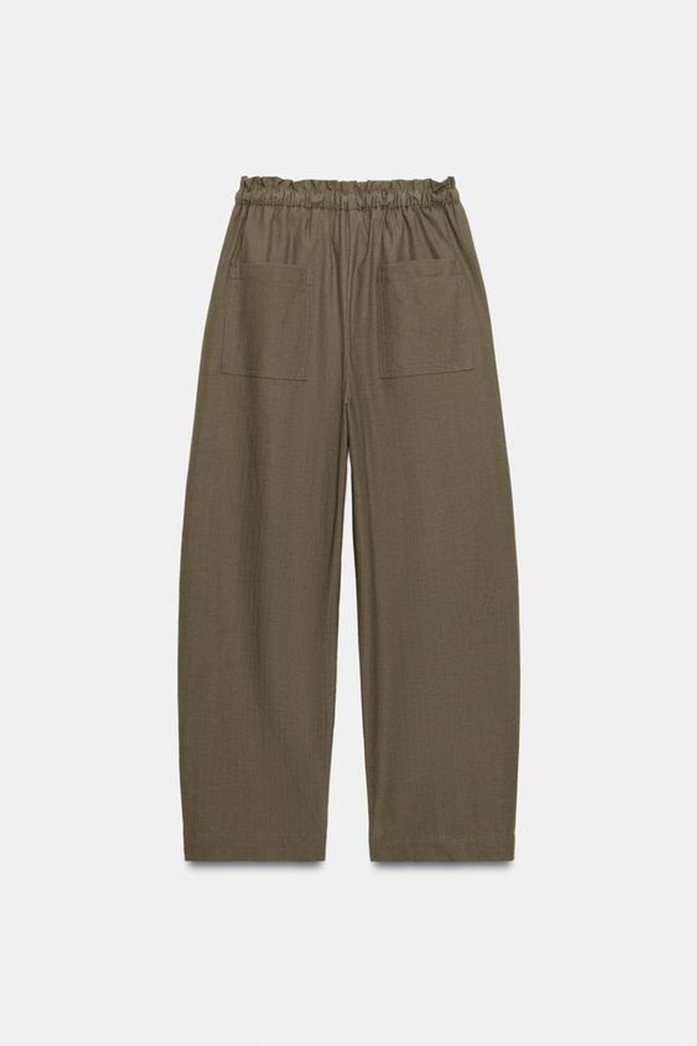 ZARA БРЮКИ TAPERED С ЭЛАСТИЧНЫМ ПОЯСОМ, ХАКИ