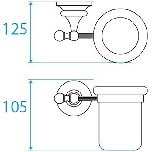 Стакан для зубных щеток Cezares Olimp OLIMP-TUM-03/24-M Золото 24 карат