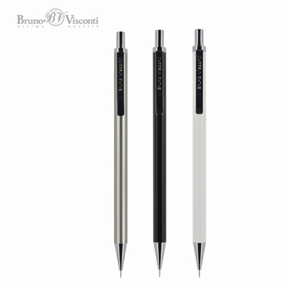Карандаш механический BRUNO VISCONTI UltraGraphix, металлический корпус ассорти, 0,3 мм, ластик, 21-0033