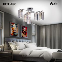 Citilux AXIS CL313261 Люстра хрустальная потолочная Хром