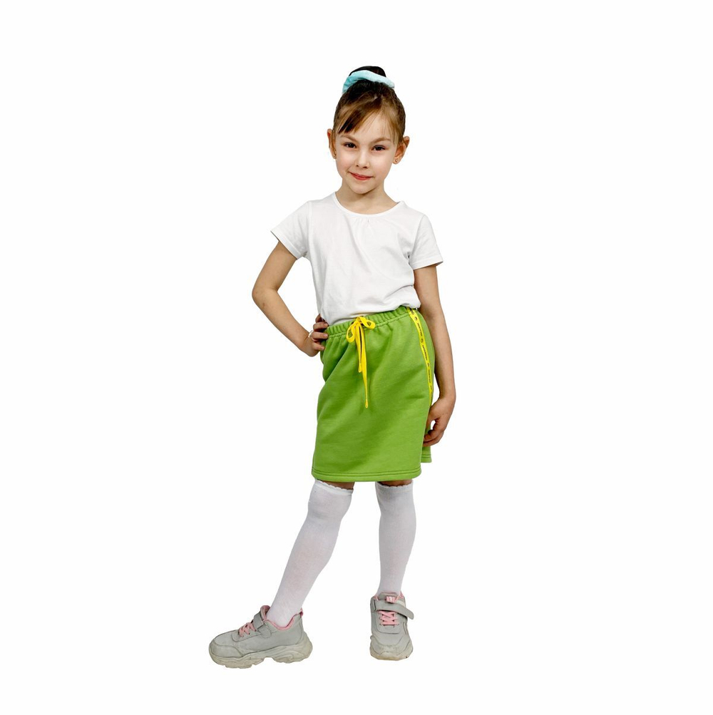 Юбка для девочки, модель №1 (прямая), рост 98 см, зеленая