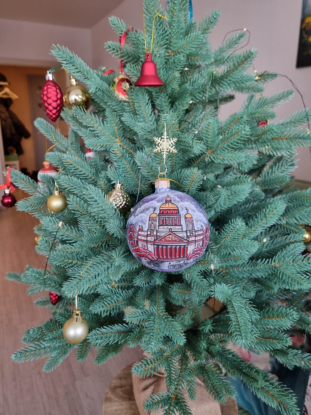 Шар стеклянный "Исакиевский собор",  ручная роспись