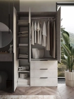 Шкаф Распашной Серый 120x220x52,5 SOHO с ящиками