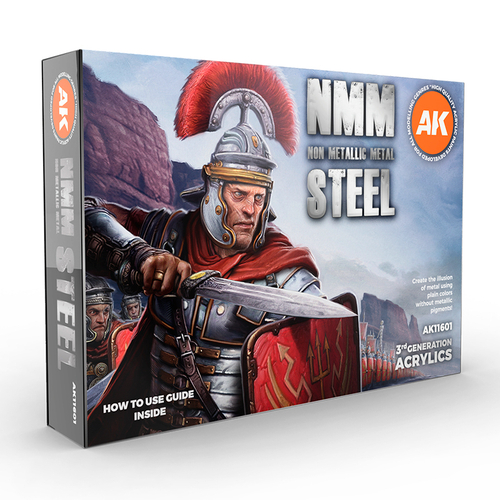 Набор акриловых красок AK Interactive NMM (Non Metallic Metal) Steel Set