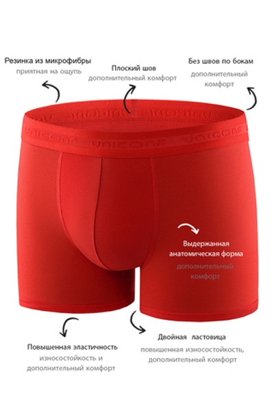 Мужские трусы BB08 Красный Uniconf
