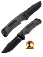 Нож туристический разделочный с фиксированным лезвием 120мм и стеклобоем/в ножнах.