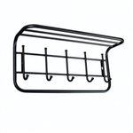 Вешалка с полкой 60см 5 крючков чёрный