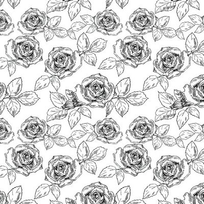 Розы линейный рисунок