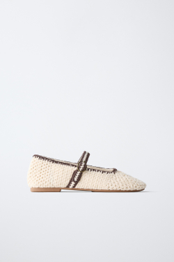 ZARA БАЛЕТКИ, ЭКРЮ