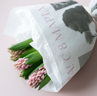 Бум-45 бумага (45х64 см) С 8 Марта! (цена за упаковку 20 листов)