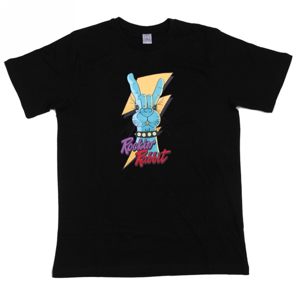 Футболка с принтом «Rockin' Rabbit», цвет черный, р. 52