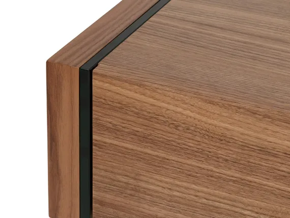 ТВ-тумба Somerset 188х38 см, шпон ореха, стеклянные ножки