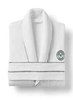 Теннисное полотенце Wimbledon Cotton Terry Baseline Robe - white/green