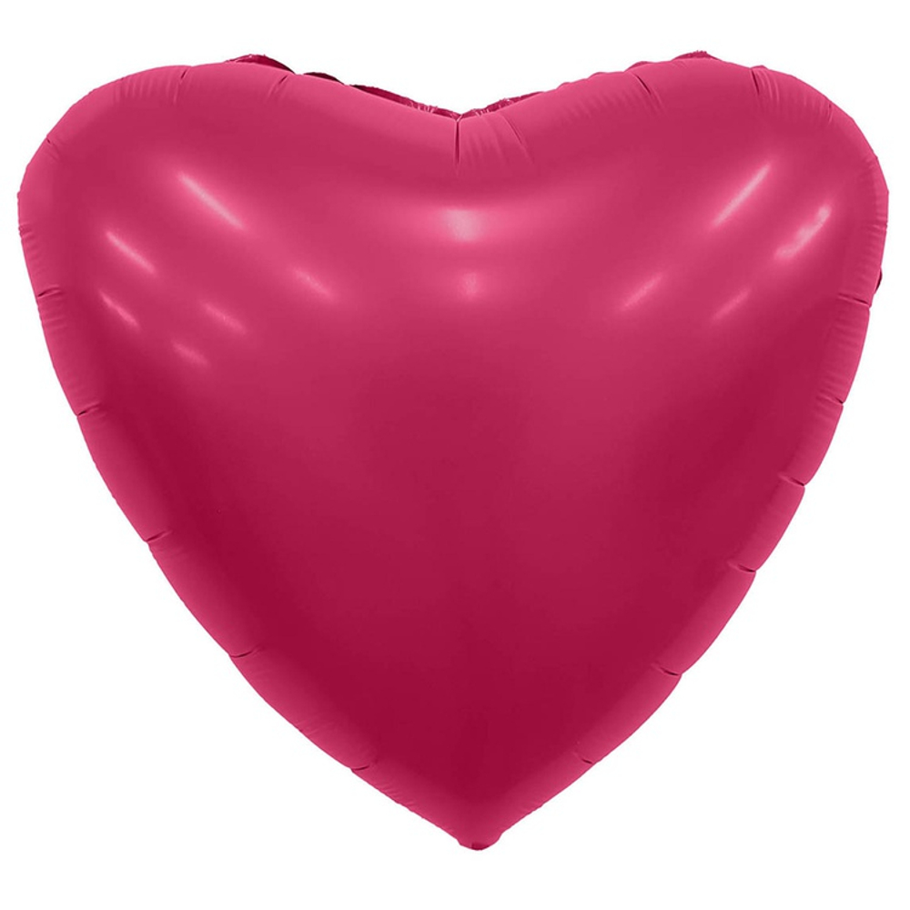Шар фольгированный Сердце 46 см (Красно-малиновый)