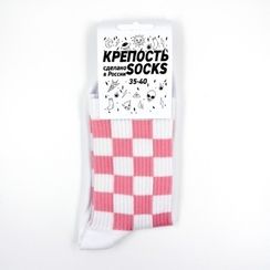 Носки КРЕПОСТЬ Клетка, розовый