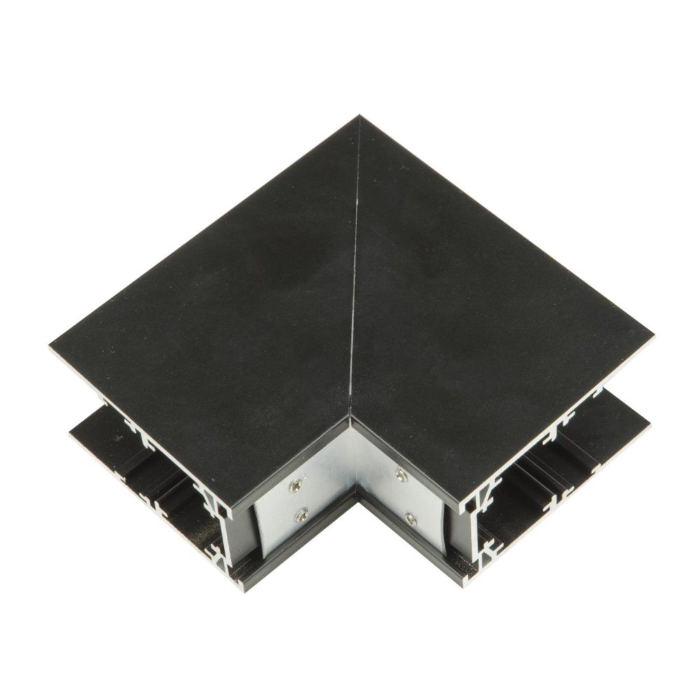 UBX-MS22-35 BLACK Коннектор для накладных магнитных шинопроводов. 35мм. Угловой. Вертикальный. Черный. ТМ Uniel