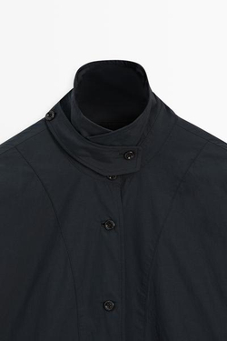 Massimo Dutti Куртка с воротником на пуговицах, глубокий синий