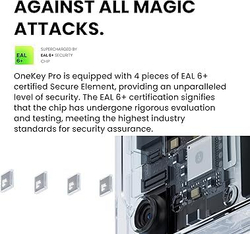 OneKey Pro Cold Wallet — Премиальное автономное хранилище для криптоактивов с 4× чипами EAL6+, сенсорным экраном 3.5”, разблокировкой по отпечатку пальца и поддержкой 5500+ монет, включая BTC и ETH (черный)
