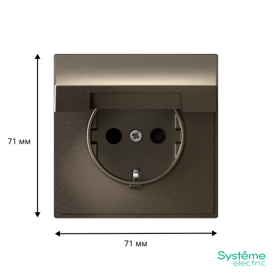 Розетка ArtGallery 16А IP20 с заземл. со шторками с крышкой быстрозажим. клем. механизм мокко SE GAL000646S