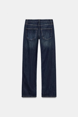 ZARA ДЖИНСЫ ПРЯМОГО КРОЯ С НИЗКОЙ ПОСАДКОЙ — ZW COLLECTION, СИНИЙ