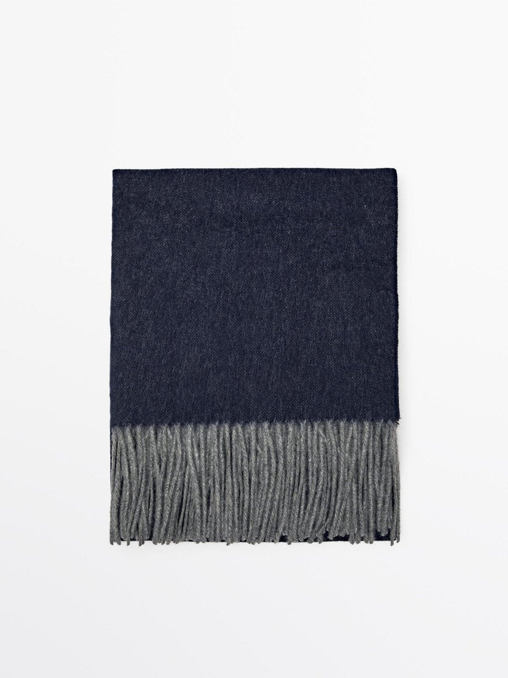 Massimo Dutti Шарф из двусторонней ткани, из 100% шерсти, синий