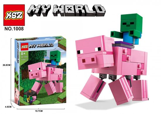 Конструктор Майнкрафт " Свинья и Зомби-ребенок " ,  159 дет.