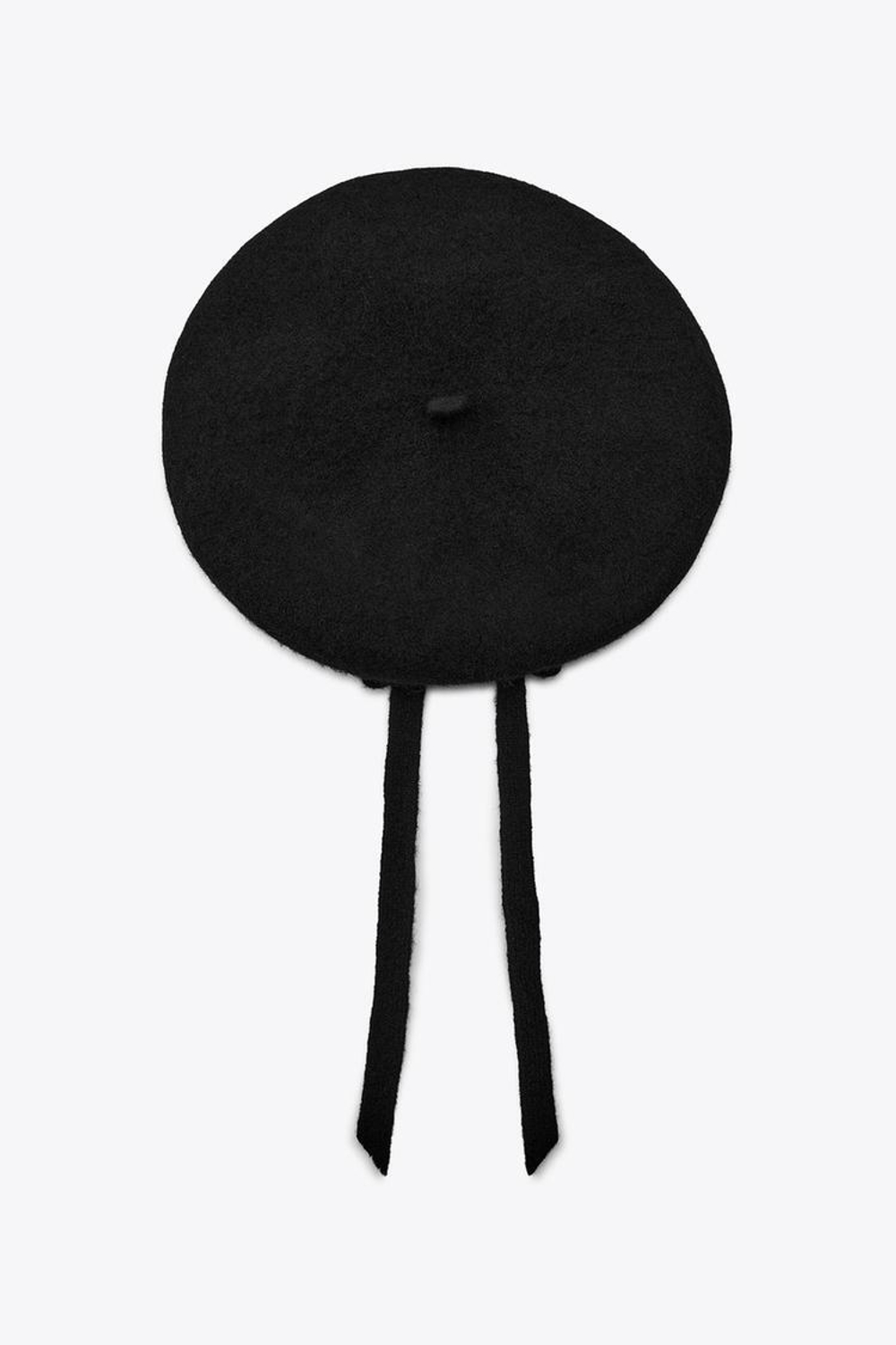 ZARA БЕРЕТ ИЗ 100% ШЕРСТИ С БАНТОМ, ЧЕРНЫЙ