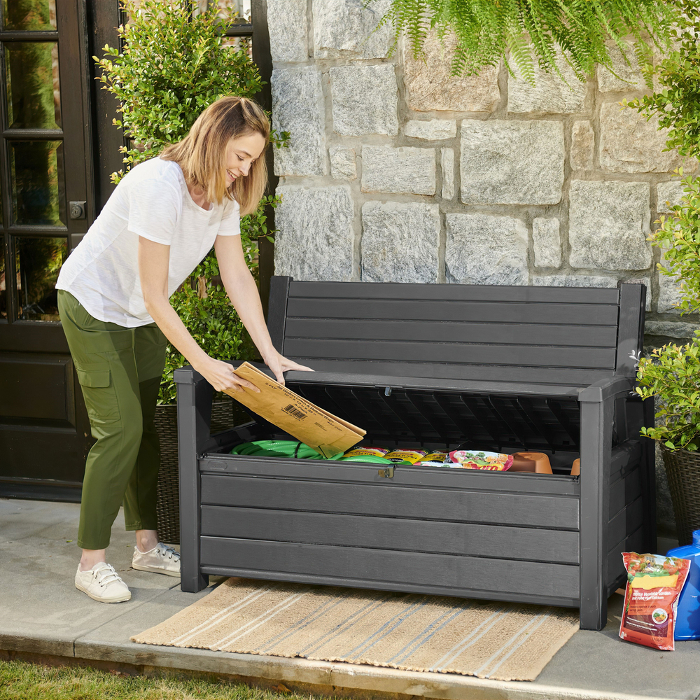 Пластиковая лавка - сундук Keter Otter graphite