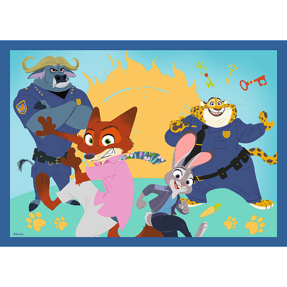 Pazl \ Puzzle \ Пазлы Puzzles - "4in1" - An adventurous Zootopia / Disney Zootopia 2