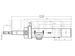Амортизатор газовый передней подвески правый UNIO SAB-10101