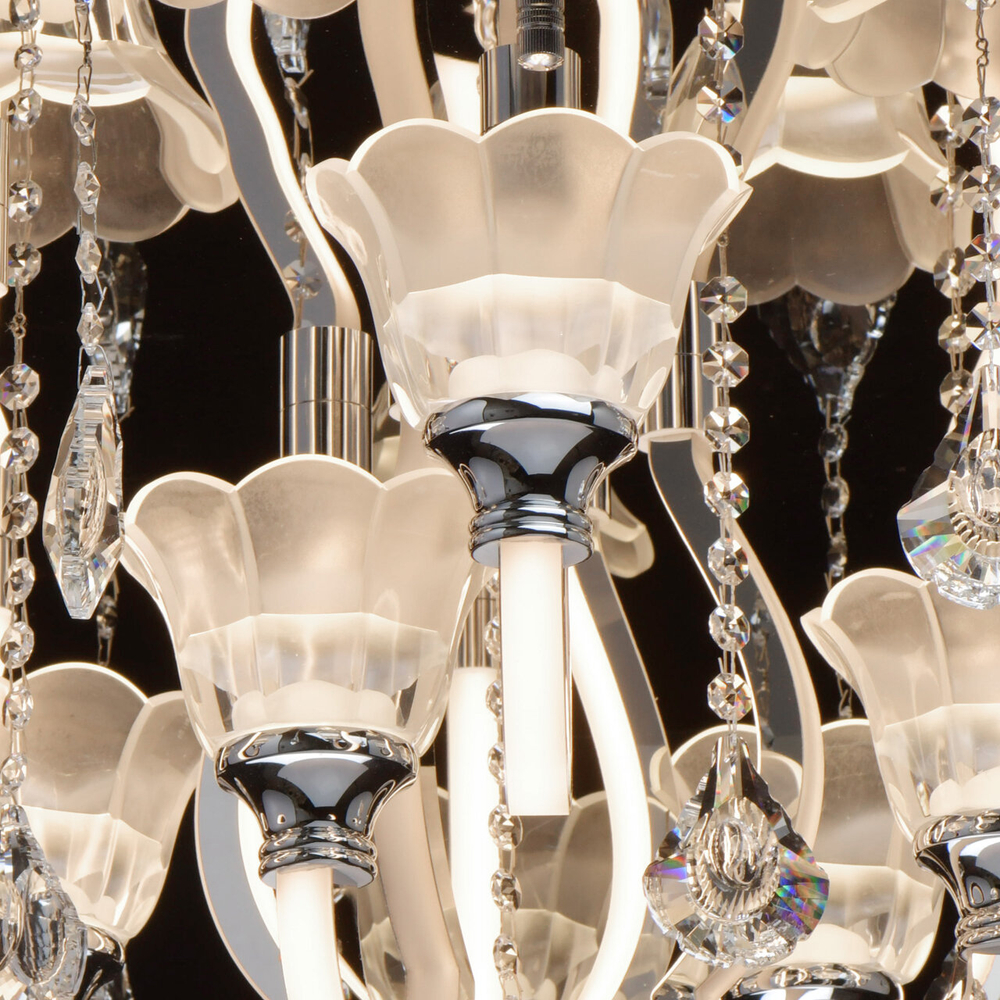 Люстра потолочная светодиодная с пультом Regenbogen Ротенбург, 3 режима, LED 120Вт, 30 м2, хром/белый