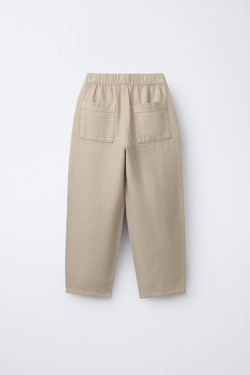 ZARA БРЮКИ ПРЯМОГО КРОЯ, БЕЖЕВЫЙ
