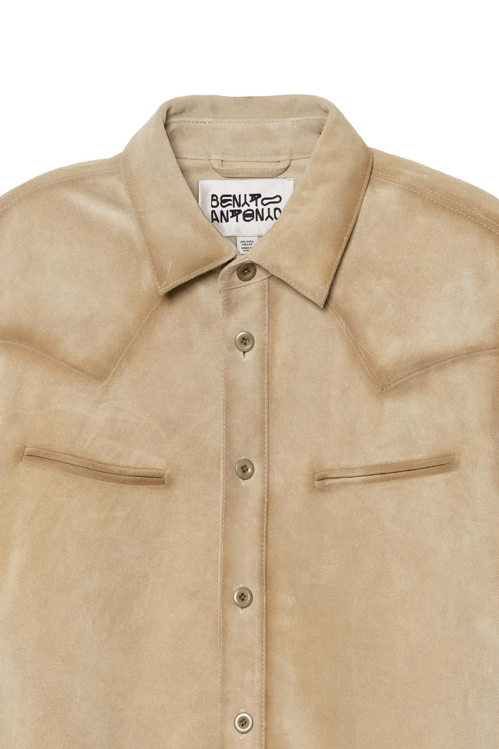 ZARA X BENITO ANTONIO КОЖАНАЯ КУРТКА-РУБАШКА, КРОТОВО-КОРИЧНЕВЫЙ