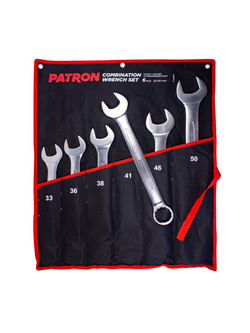 Набор ключей комбинированных 6 пр (33,36,38,41,46,50мм), на полотне PATRON P-5061P