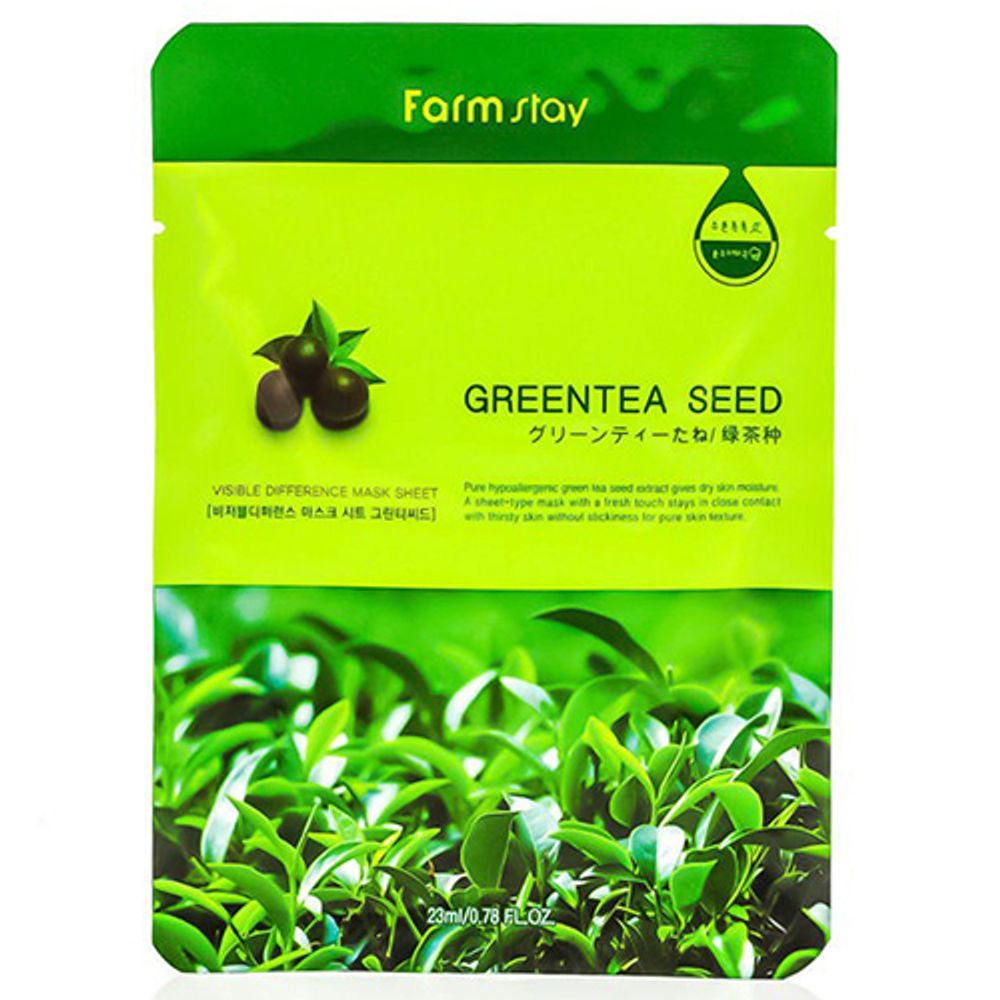 FarmStay Маска тканевая с экстрактом зеленого чая - Visible difference mask sheet green tea se, 23мл