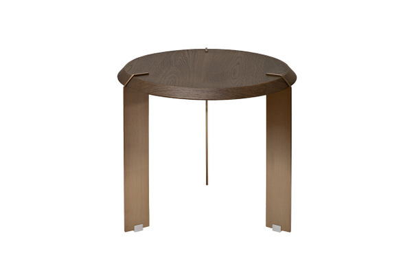 Столик журнальный круглый d55x50см Garda Decor отделка темным шпоном