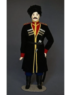 Кукла коллекционная в военном мундире Кубанского казака