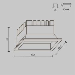 Светильник встраиваемый светодиодный Maytoni   DL056-8W3-4-6K-W