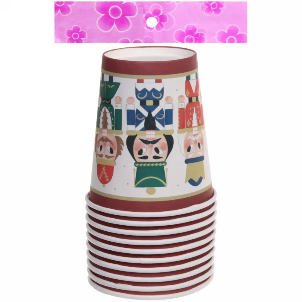 Стакан бумажный 0,2л в наборе 10 шт «Новогодние солдатики»