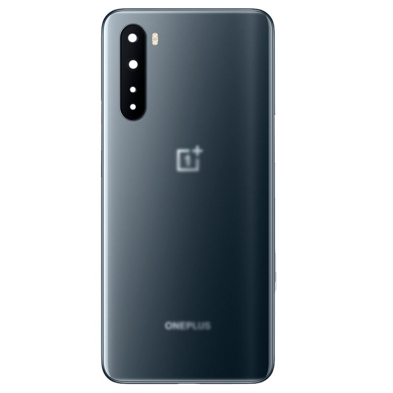 Задняя крышка для OnePlus Nord глянцевая серая (Gray Onyx) со стеклом камеры