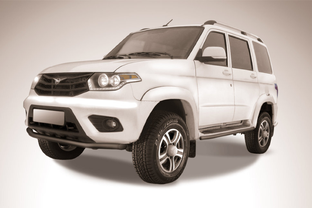 Защита переднего бампера UAZ Patriot (2014-2023) d57 черная