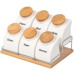 Набор для специй керам, 22 см, 6 шт, на подставке, бел, Y6-2294