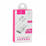 Сетевая зарядка HOCO C12 Smart + кабель Lightning (2xUsb 2.4 A)