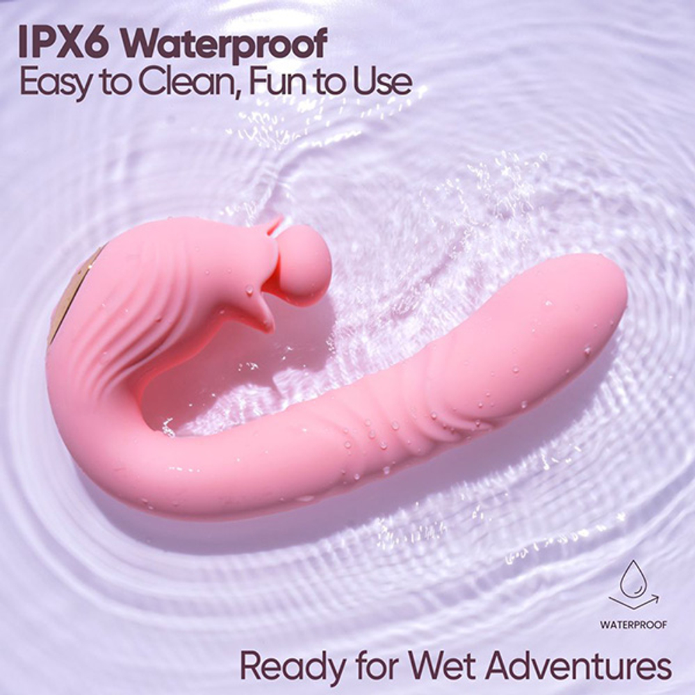 Розовый вибратор для стимуляции точки G Selove Campanula Thrusting & Stroking G-Spot Vibrator Pink