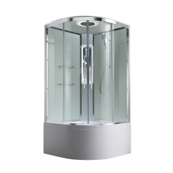 Душевая кабина AvaCan (АваКан) EM5090LEDT с высоким поддоном, с ГМ, с электрикой и LED освещением, 90х90х220